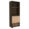 Nassau Corner Bar Double Door Cabinet, Ten Built-in Wine Rack, Two Shelves, One Interior Shelf