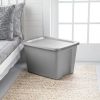 18 Gallon Tote Box Plastic;  Gray;  Set of 8