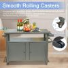 Grill Carts Outdoor Storage Cabinet with Wheels, Metal Outdoor Grill Table Kitchen Dining Table Cooking Prep BBQ Table for Patio, Kitchen Island