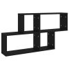 Wall Shelf Black 39.4"x7.1"x20.9" Engineered Wood