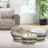 1PCNatural Canes Grass Baskets Stackable Storage Bins Set of 3 with Hollowed Handles