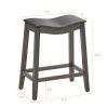Set of 2 Saddle Bar Stools with Rubber Wood Legs