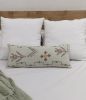 SAGE GREEN Embroidery Lumbar pillow cover 12x28 Inches