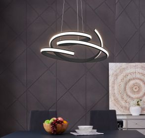 Oslo LED Adjustable Chandelier (Color: Black)
