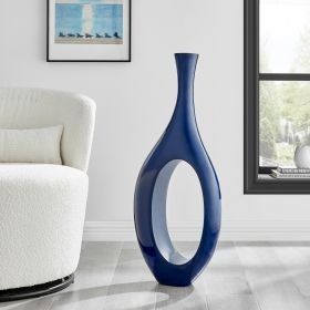 Trombone Vase (Color: Large Navy Blue)