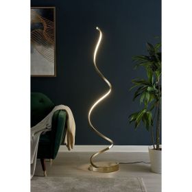Modern Spiral LED 61" Floor Lamp // Dimmable Led Strip (Color: Gold)