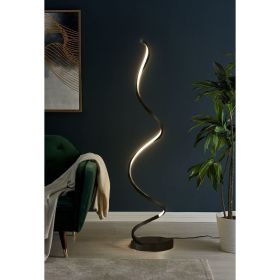 Modern Spiral LED 61" Floor Lamp // Dimmable Led Strip (Color: Black)