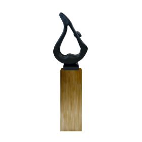 Yoga Black Sculpture (Color: Bronze Base)