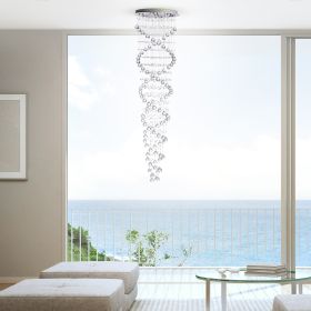 Crystal Chandelier Double Helix (Color: 7 Light, 73" Hanging Length)