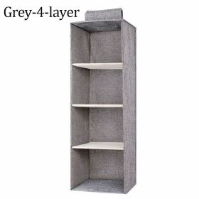 1pc Wardrobe Hanging Storage Bag; Drawer Fabric Closet Storage Organizer Holder (Color: Grey, size: 4-layer)