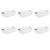 32 Qt. Latch Box Plastic;  Stadium Blue | Infra Red;  Set of 6