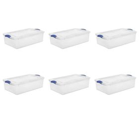 32 Qt. Latch Box Plastic;  Stadium Blue | Infra Red;  Set of 6 (Color: Stadium Blue)