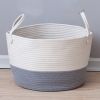 Cotton Rope Woven Storage Baskets with Strong Handles Nursery Laundry Basket Kids Toy Hamper