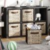 6 Pack Fabric Storage Cubes with Handle, Foldable 11 Inch Cube Storage Bins, Storage Baskets for Shelves, Storage Boxes for Organizing Closet Bins