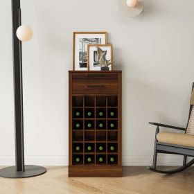 brown walnut color modular 24 wine bar cabinet Buffet Cabinet (Color: as Pic)