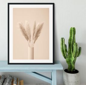 Pampas Grass Beige 11 Framed Print (Color: White/No White Edging, size: 12" x 8" / 30cm x 20cm (approx))