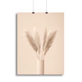 Pampas Grass Beige 11 Canvas Print or Poster (Type: Standard Framed Canvas Print, size: 32" x 24" / 80cm x 60cm (approx))