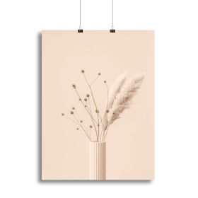 Thistle a Pampas Beige Canvas Print or Poster (Type: Standard Framed Canvas Print, size: 16" x 12" / 42cm x 30cm (approx))