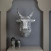 Cow Head Decoration Wall-Mounted Aluminum Silver