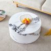 The cylindrical table with its patterned design can be easily integrated into a variety of interior styles, from coffee tables to small dining tables